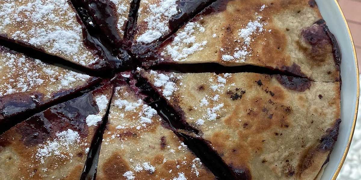 Lipie fara gluten cu ciocolata si afine