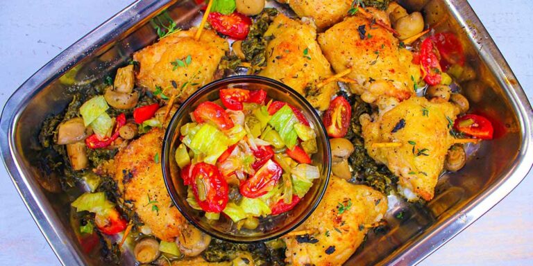 Pulpe de pui fără gluten cu salată de vară